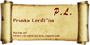 Pruska Loréna névjegykártya